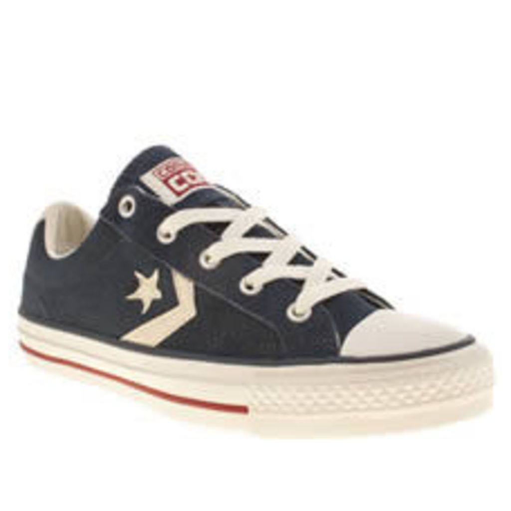 Converse Navy & Stone Star Player Ev Oxford Suede Ii Trainers