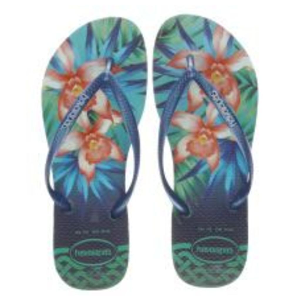 Havaianas Navy & Green Slim Tropical Womens Sandals
