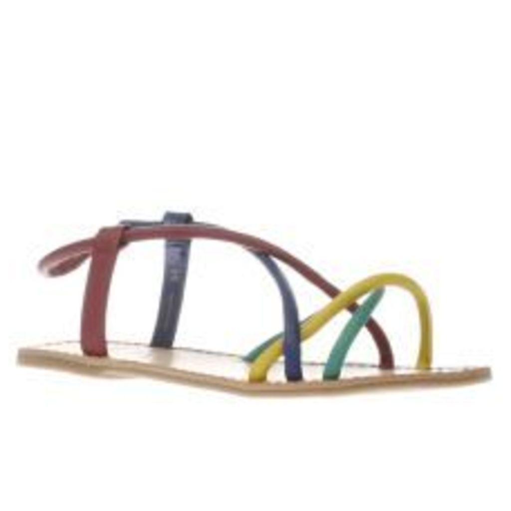 Red Or Dead Purple & Blue Rose Rainbow Womens Sandals