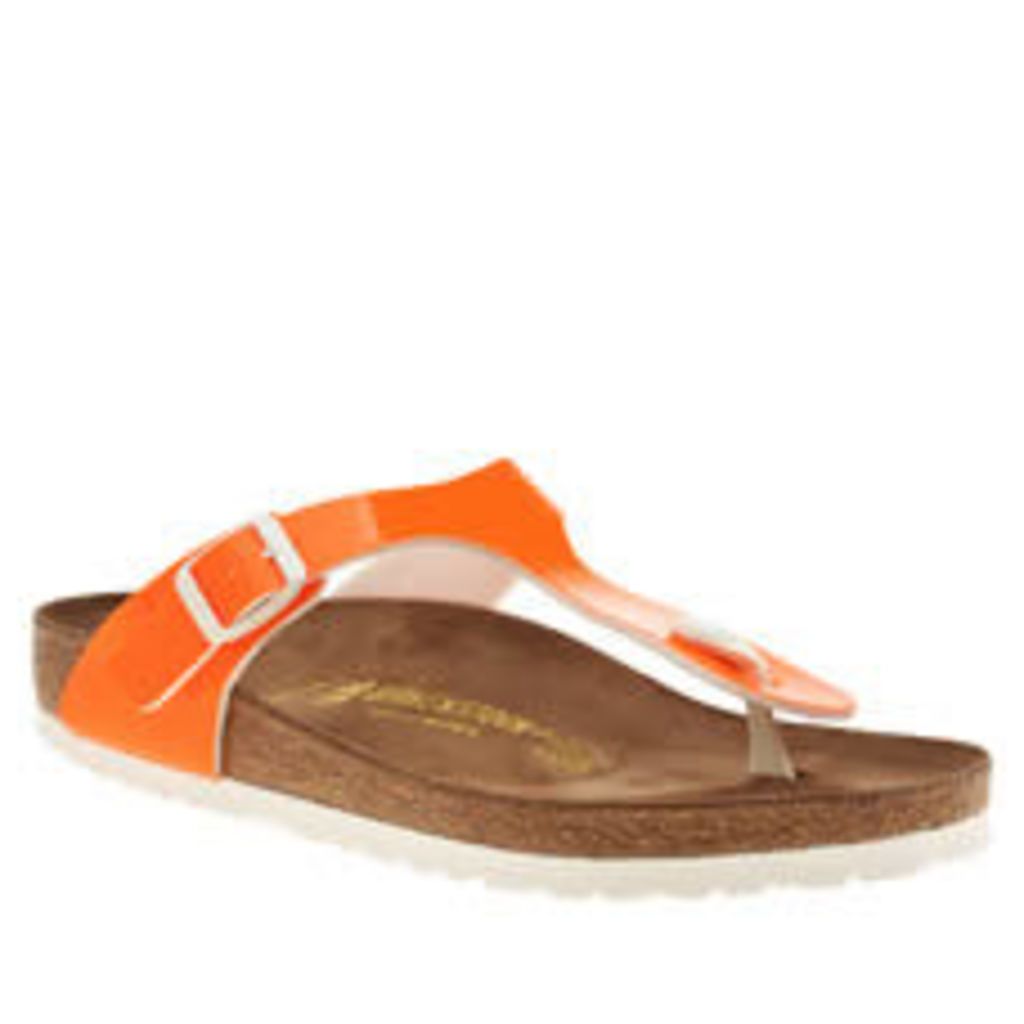 Birkenstock Orange Gizeh Patent Womens Sandals