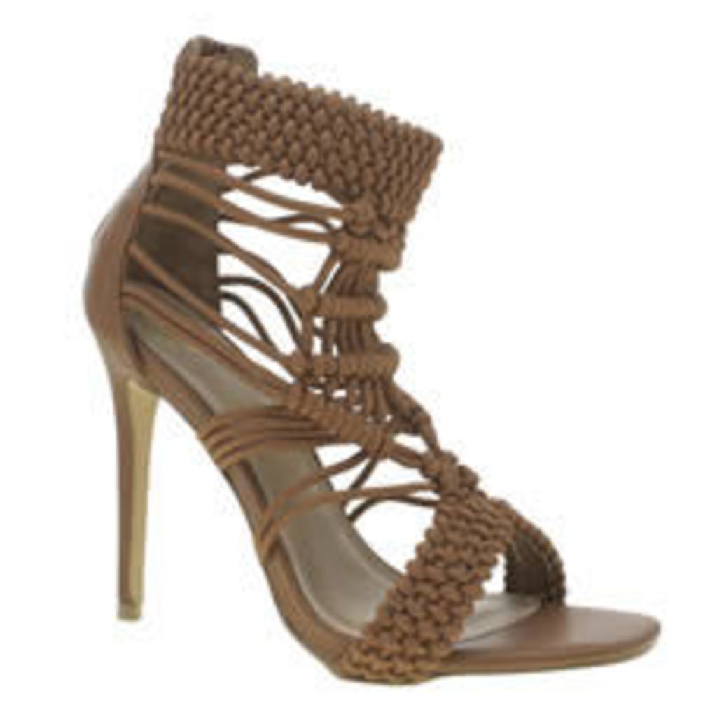 Missguided Tan Origami Rope Womens High Heels