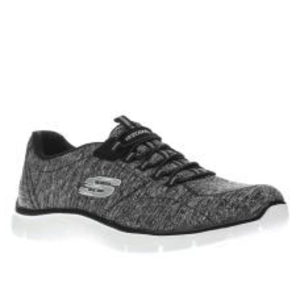 skechers black & white empire heart to heart trainers