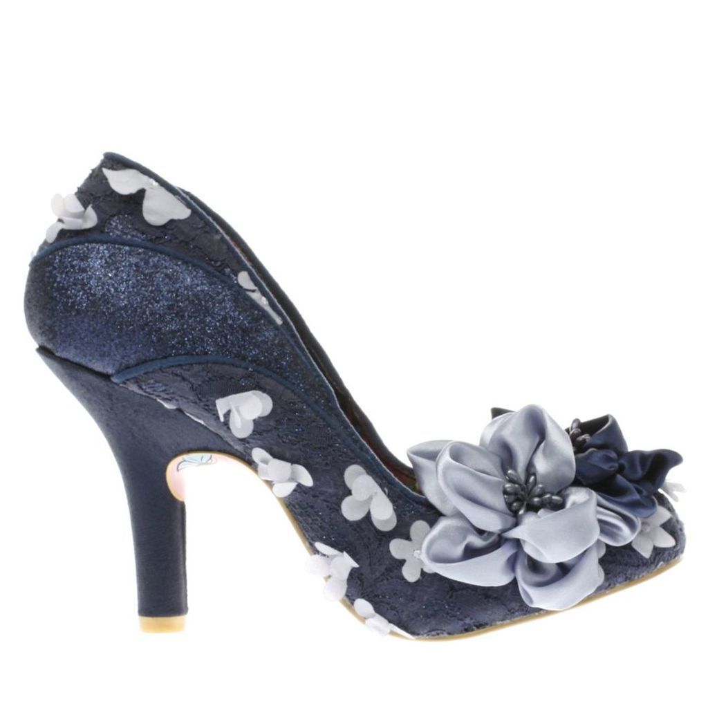 irregular choice navy & pl blue peach melba high heels
