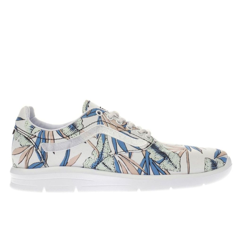 vans white & green iso 1-5 tropical leaves trainers
