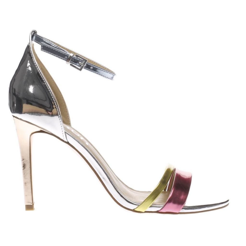 schuh silver & pink flashy high heels