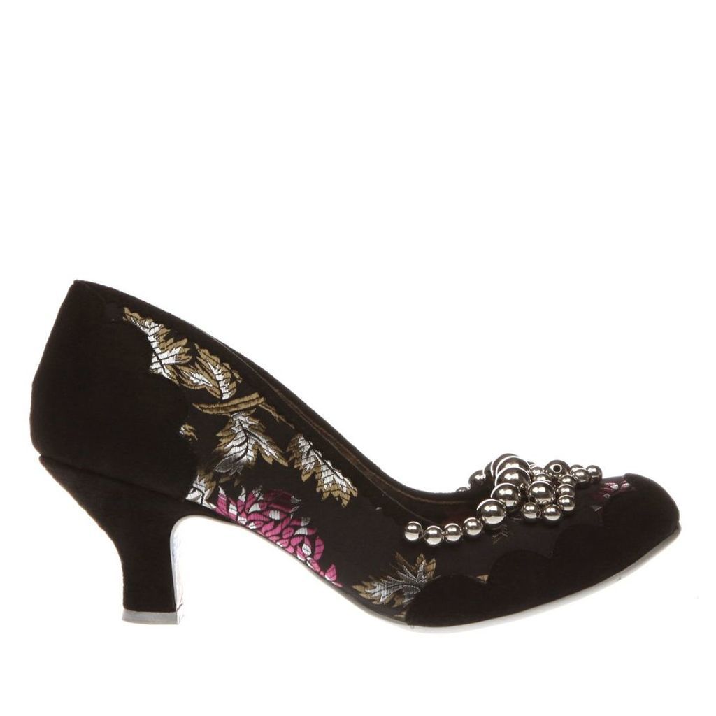irregular choice black & silver pearly dazzler low heels