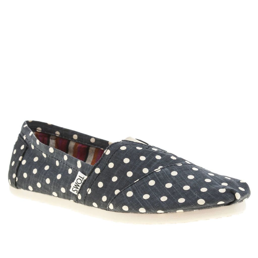 toms navy classic seasonal polka dot flat shoes
