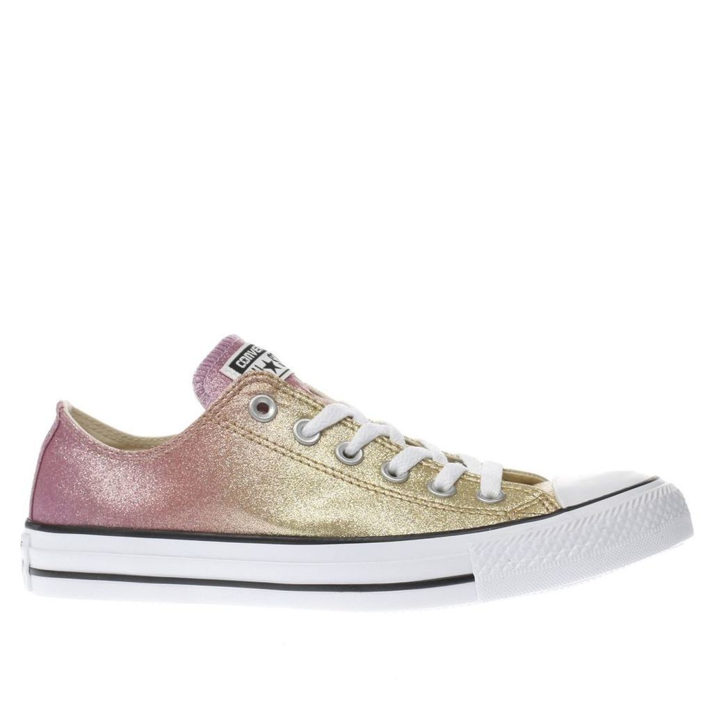 converse gold all star ombre glitter ox trainers