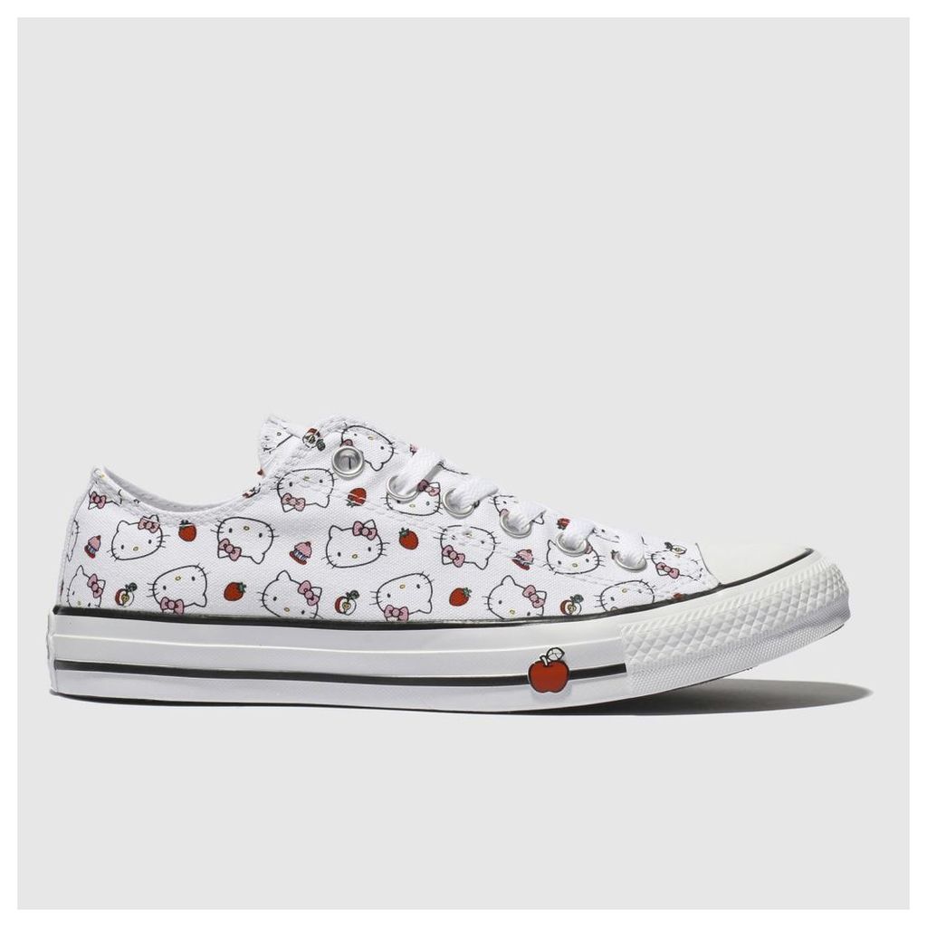 Converse White & Red All Star Hello Kitty Ox Trainers