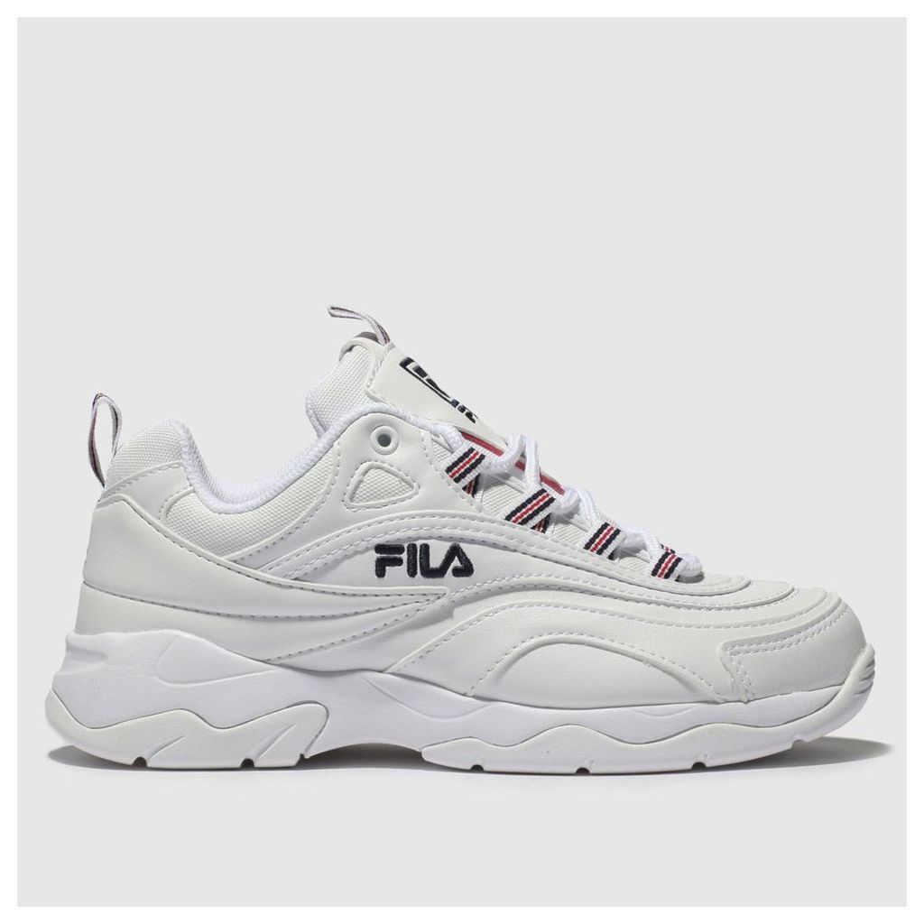 Fila White & Navy Ray Trainers