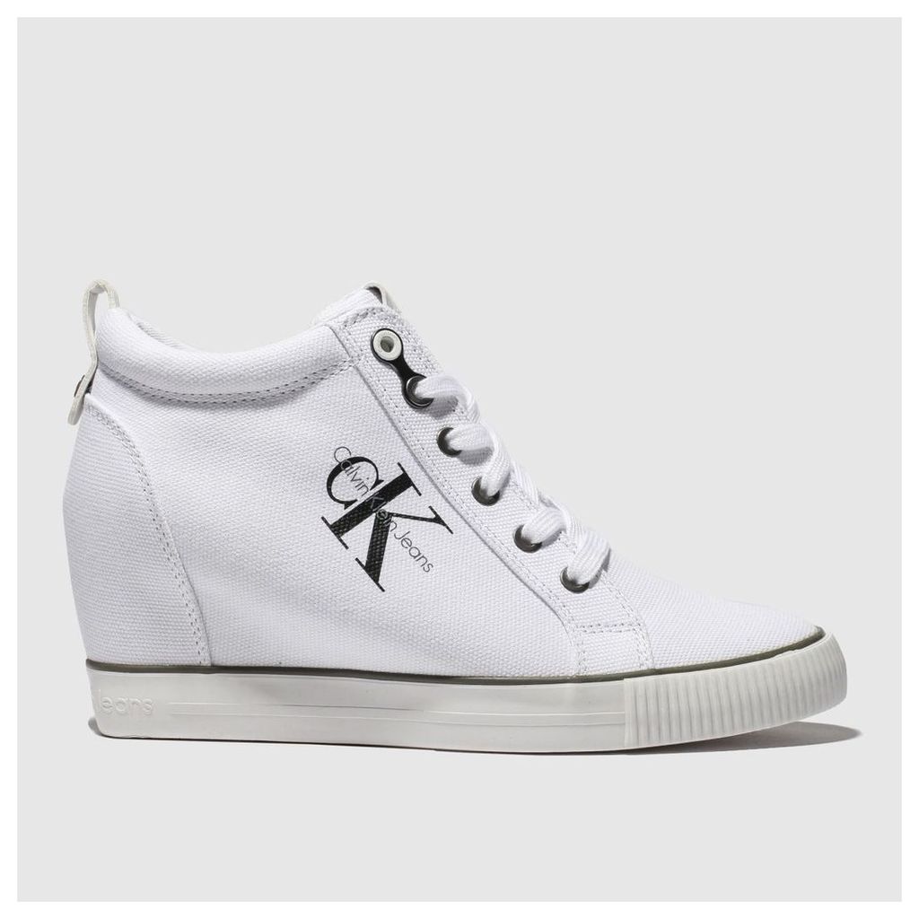 Calvin Klein White Jeans Ritzy Canvas Trainers