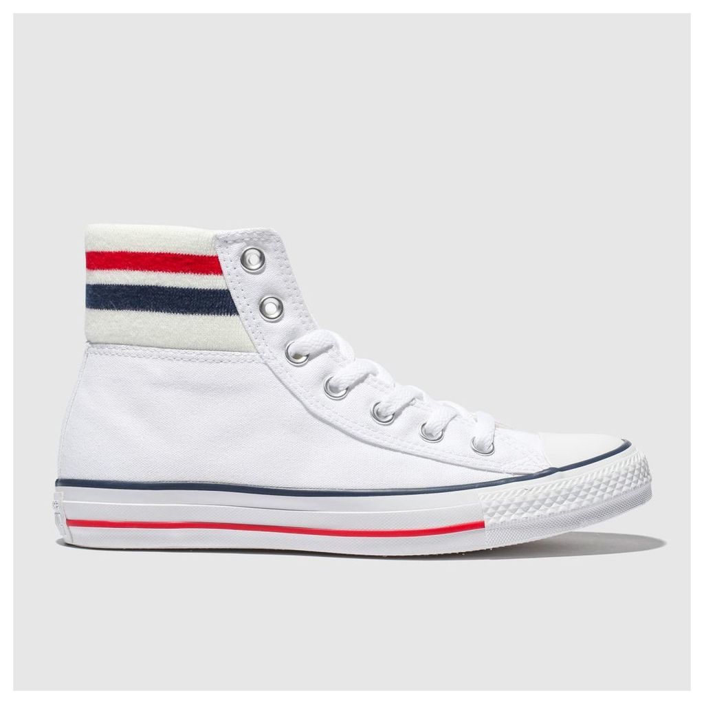 Converse White & Navy All Star 80s Cuffed Trainers
