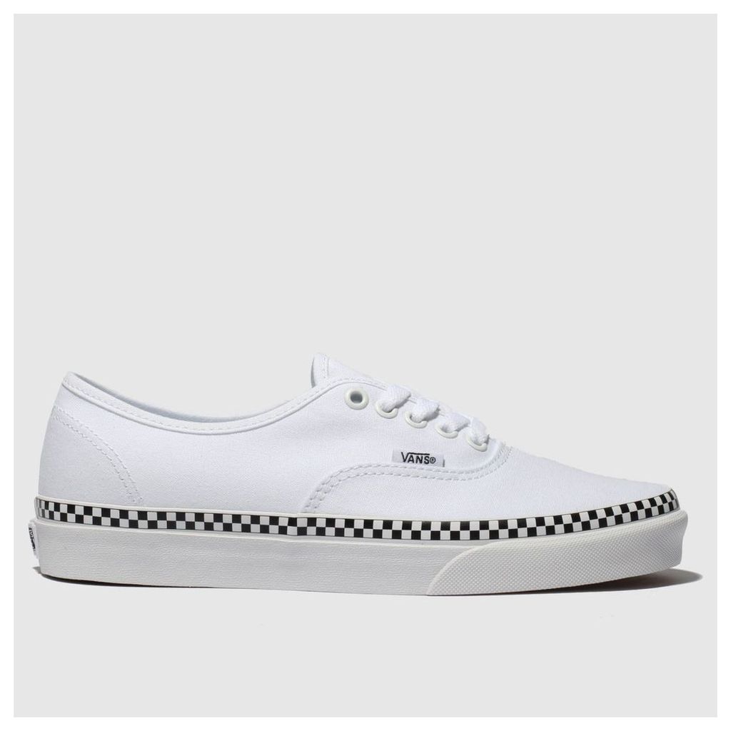 Vans White Authentic Check Foxing Trainers