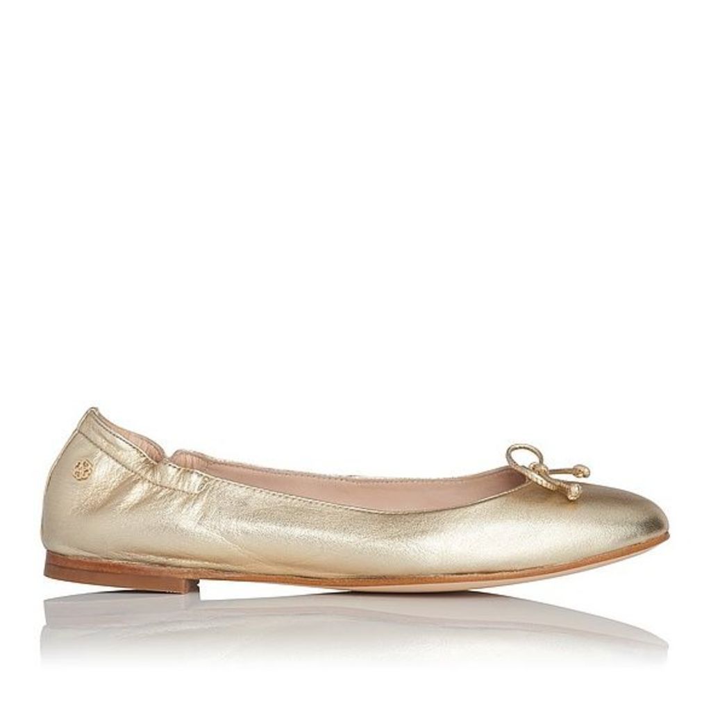 Thea Gold Nappa Leather Flats