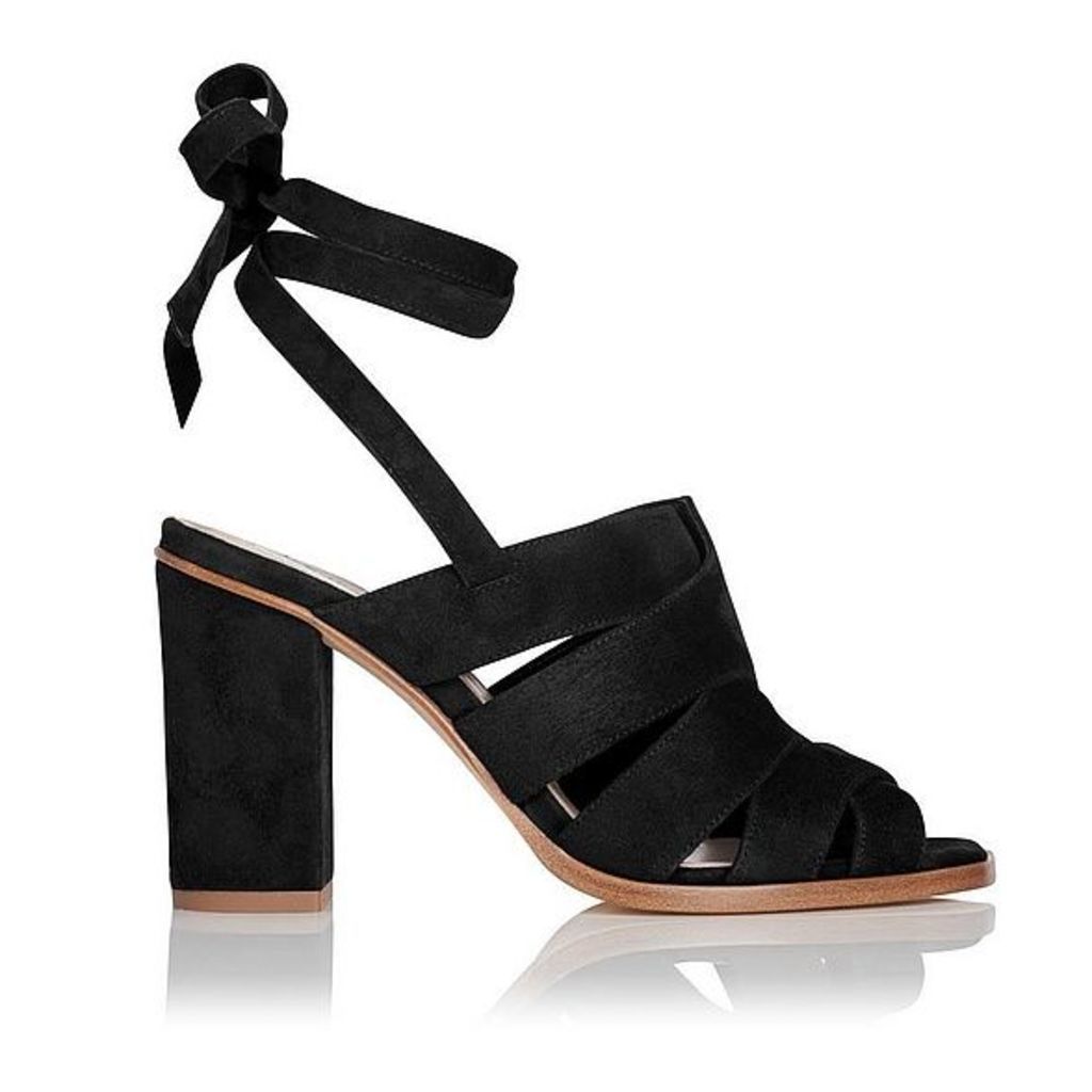Seline Black Suede Formal Sandals