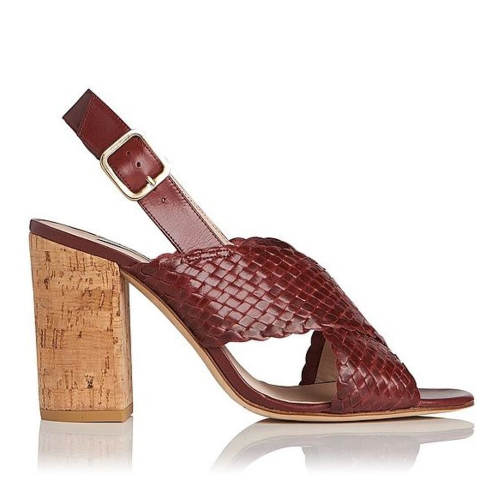 Mel Burgundy Woven Leather Formal Sandals