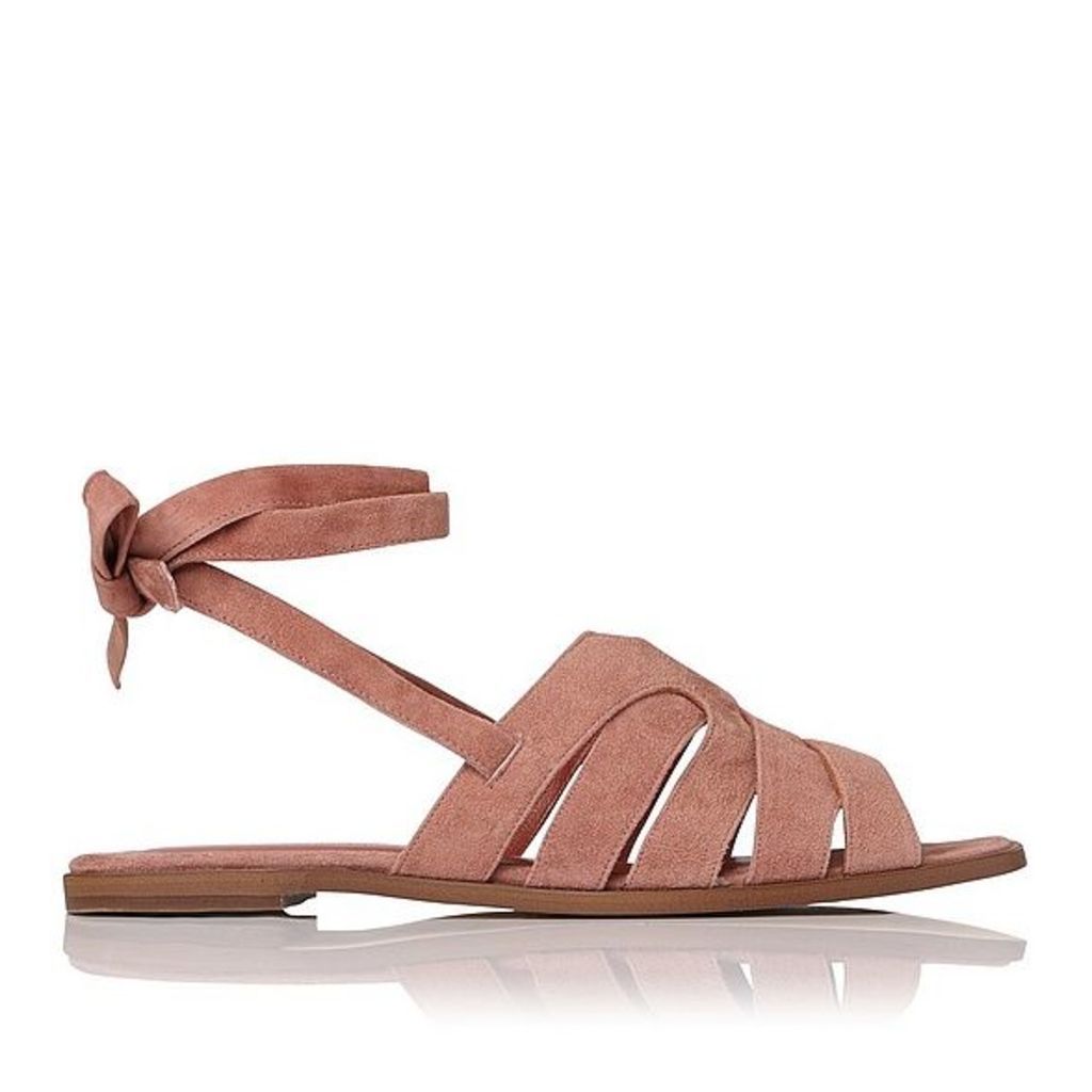 Selma Dark Pink Suede Flat Sandals