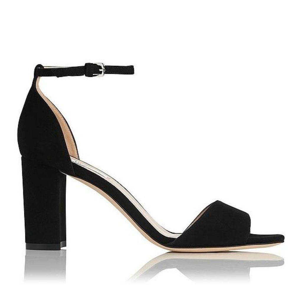 Helena Black Suede Formal Sandals