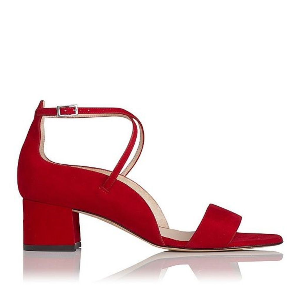 Dina Red Suede Formal Sandals