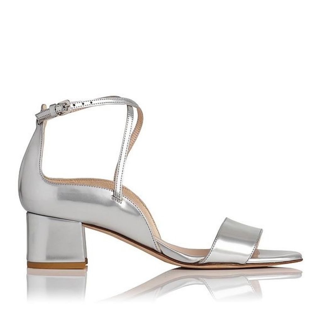 Dina Silver Leather Formal Sandals