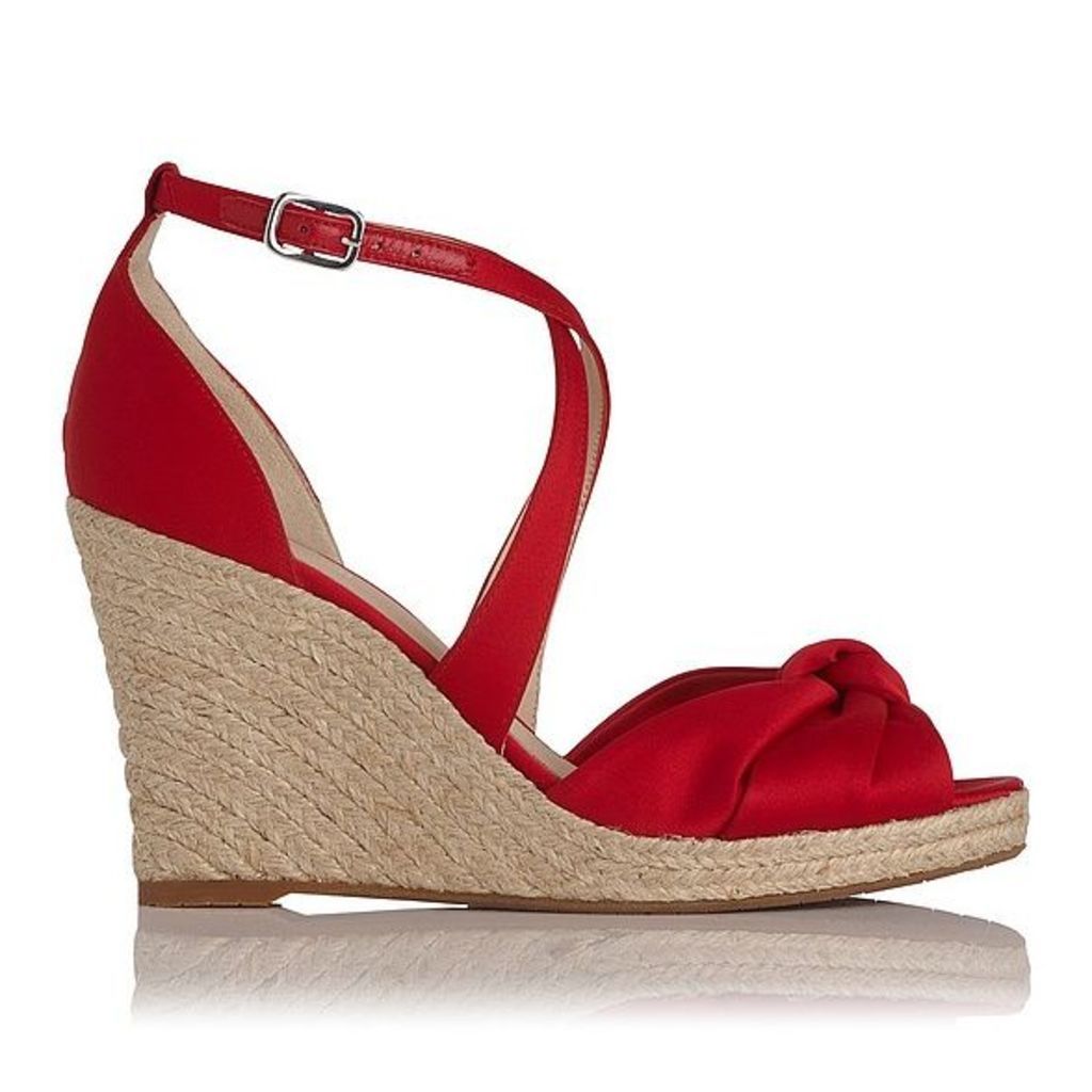 Angeline Red Satin Sandals