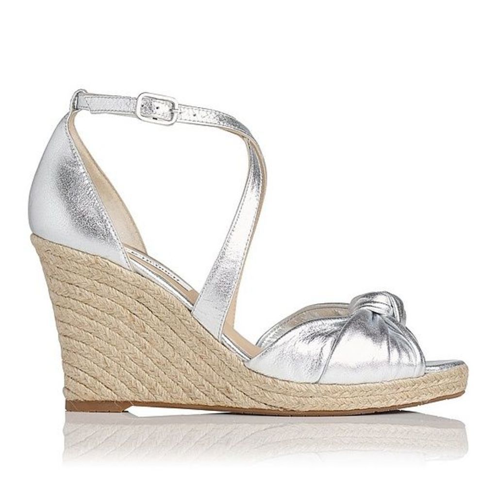 Angeline Silver Nappa Leather Sandals