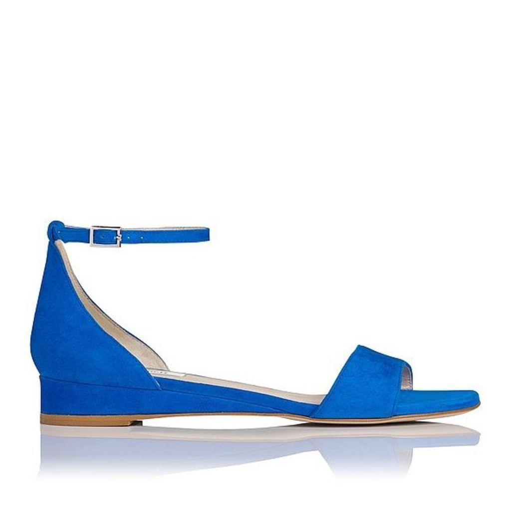 Cai Blue Suede Flat Sandals