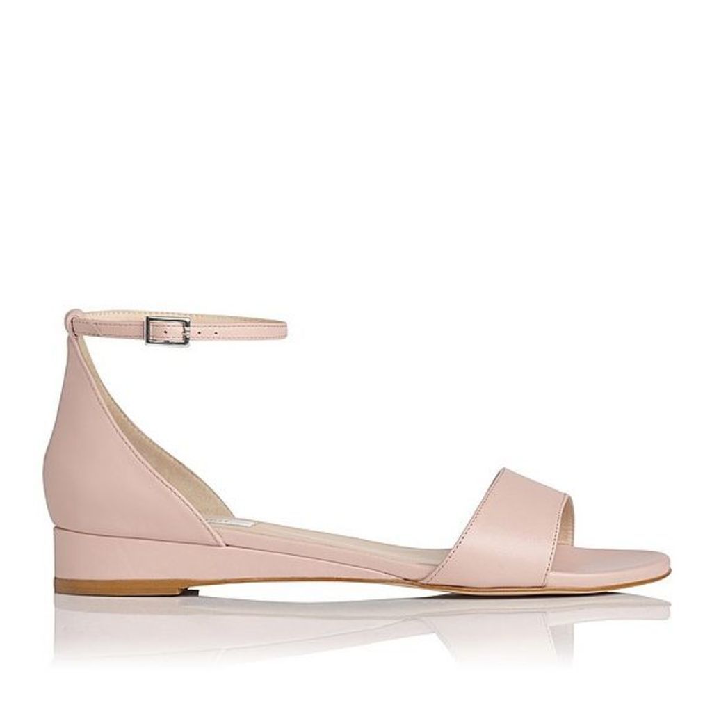 Cai Pink Leather Flat Sandals