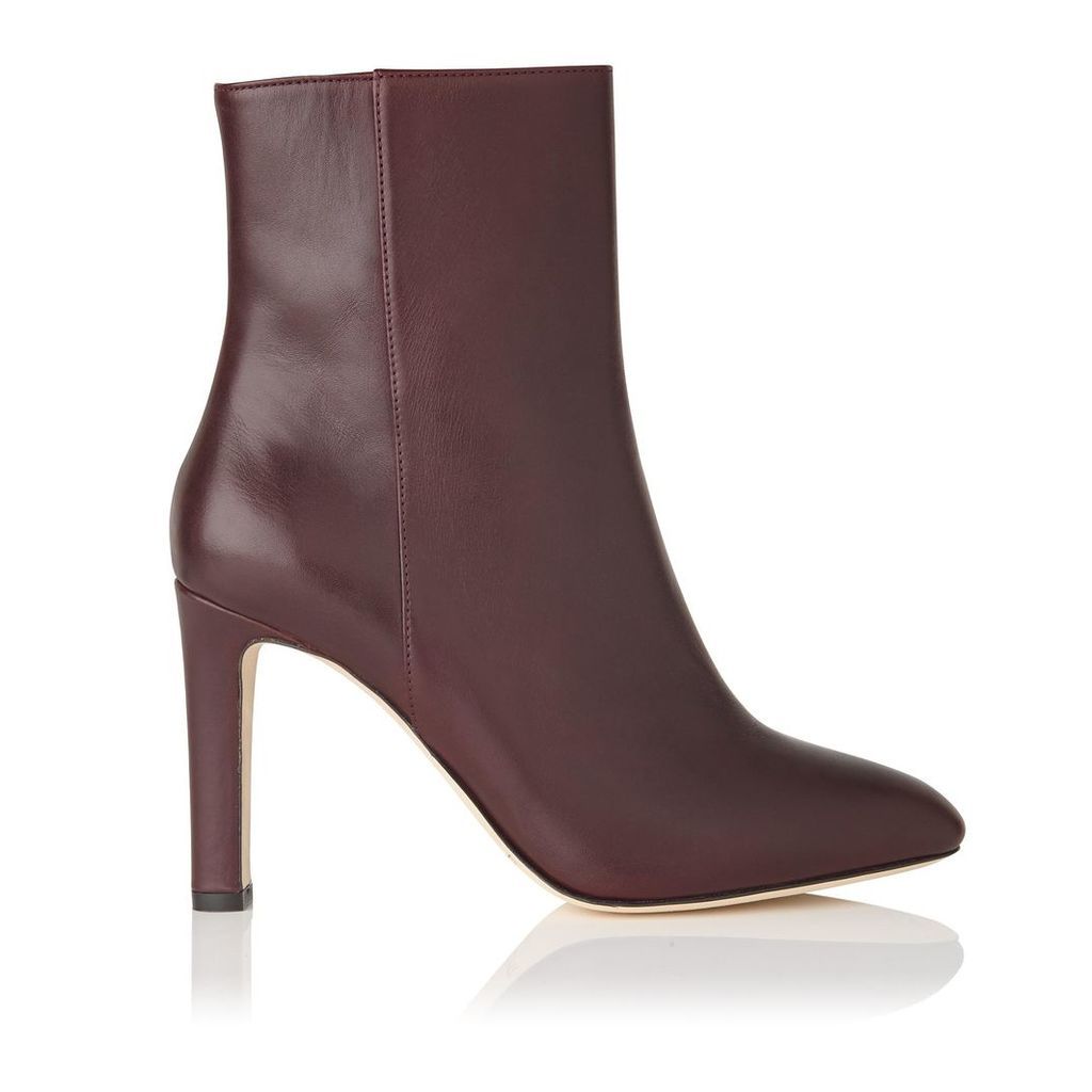 Edelle Oxblood Leather Ankle Boots