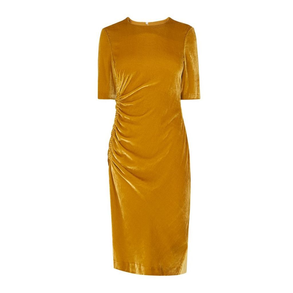 Kara Yellow Velvet Dress