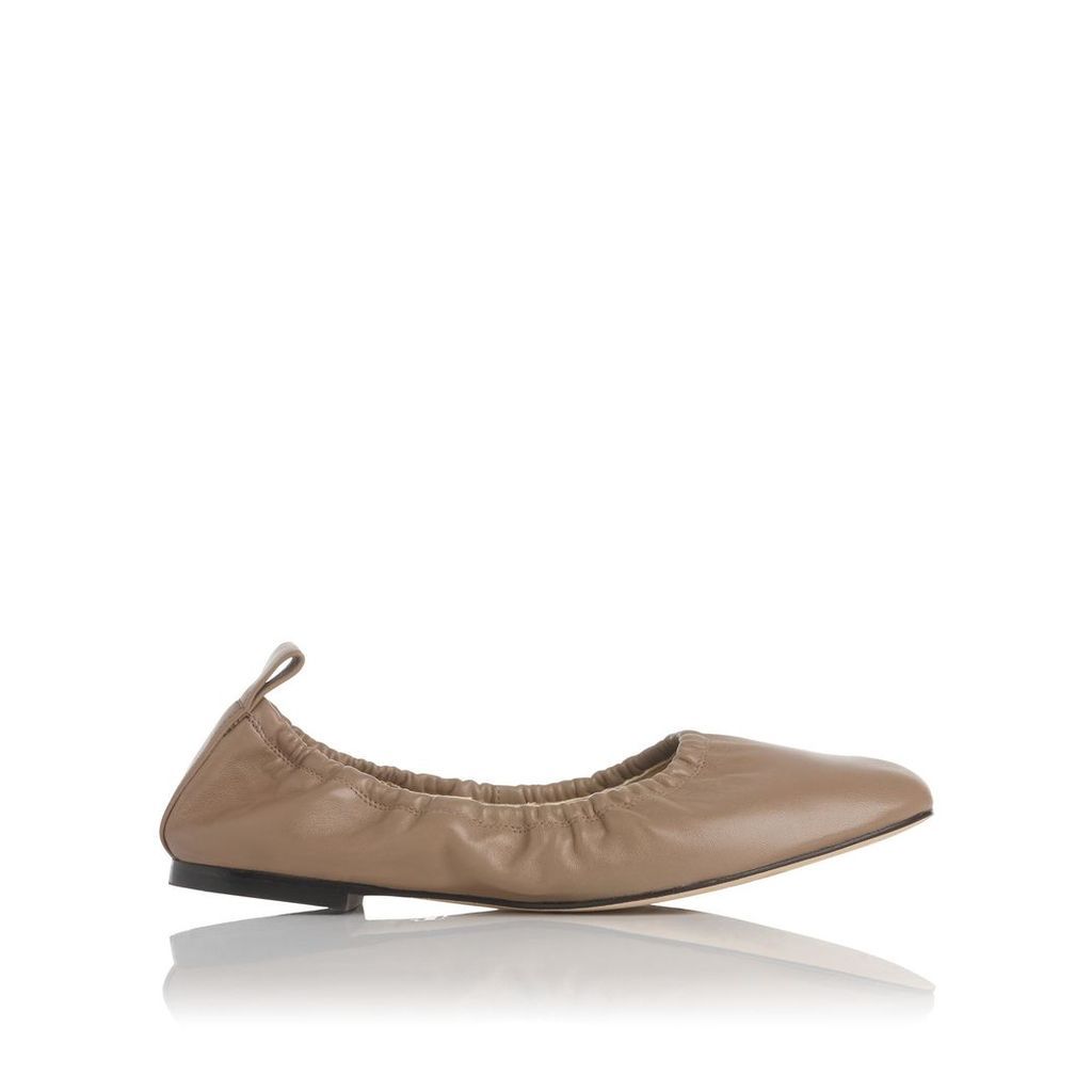 Cora Taupe Leather Flats