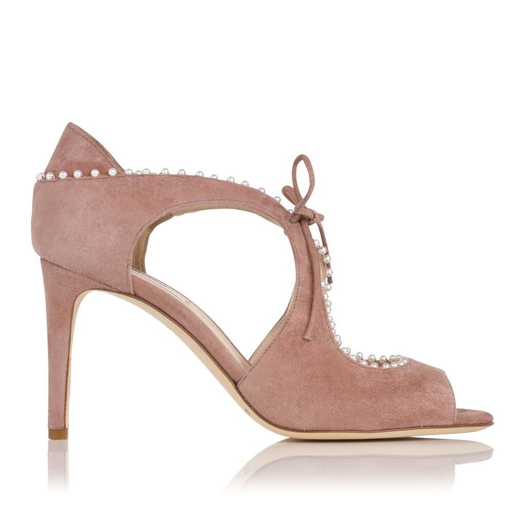 Ellena Dark Pink Suede Formal Sandals
