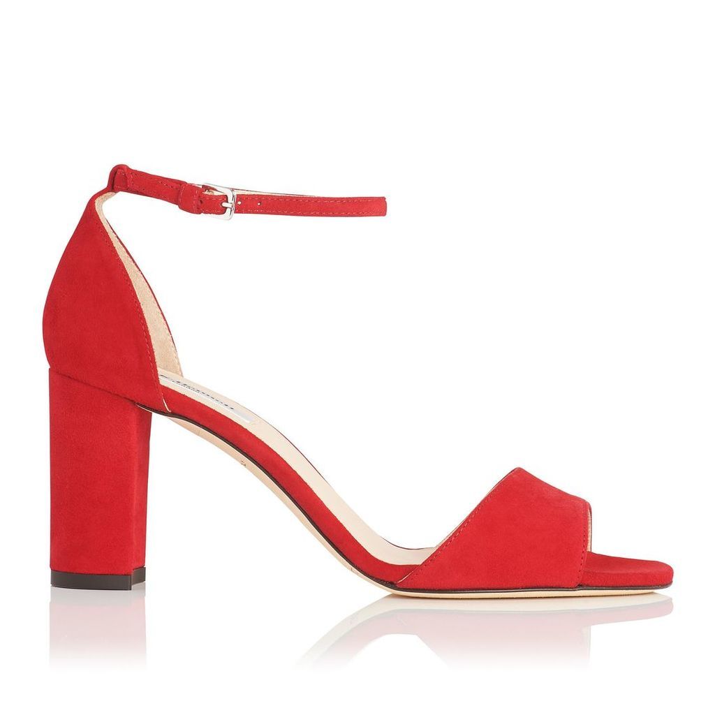 Helena Red Suede Formal Sandals