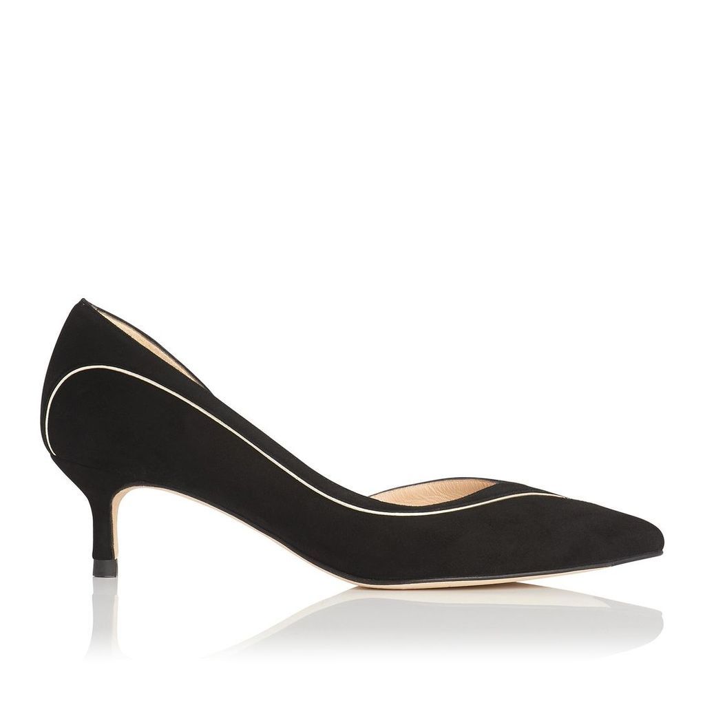 Layla Black Gold Suede Open Courts
