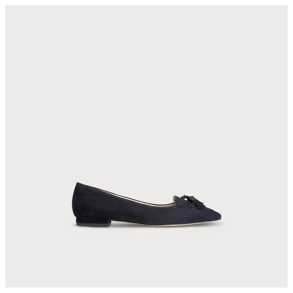 Dixie Navy Suede Flats