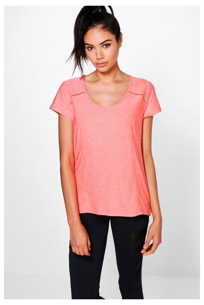Fit Yoga Tee - coral
