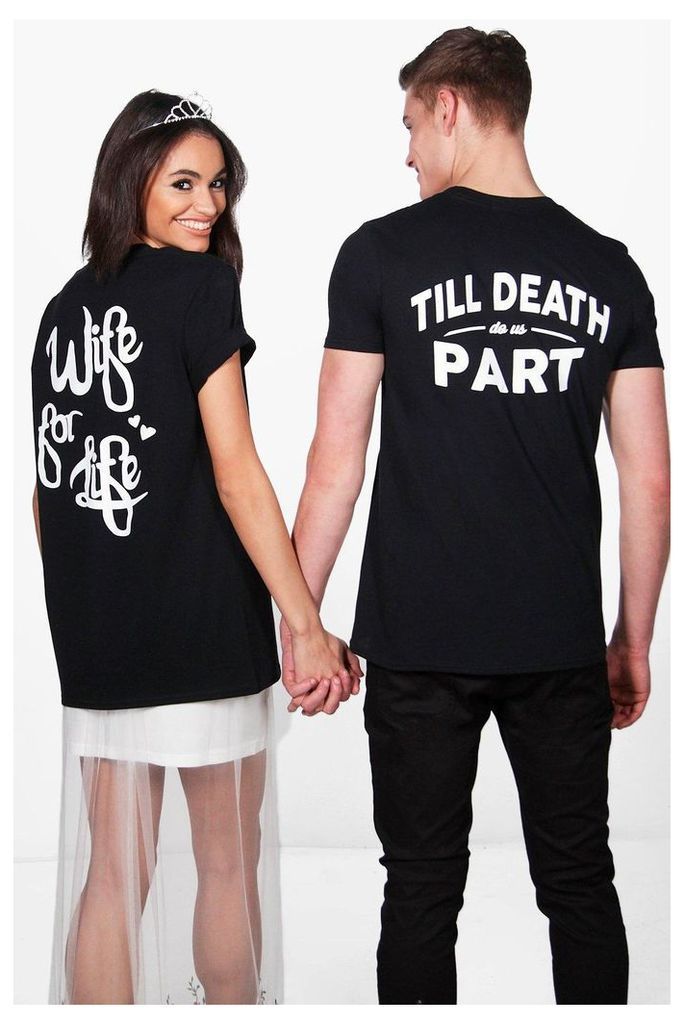 His And Hers Bridal T-Shirt - black