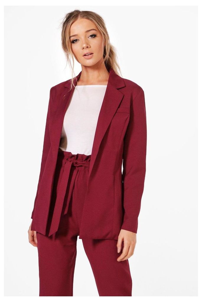 Premium Tailored Blazer - burgundy