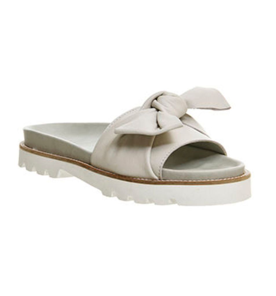 Office Barcelona Bow Detail Footbed Sandal WHITE LEATHER