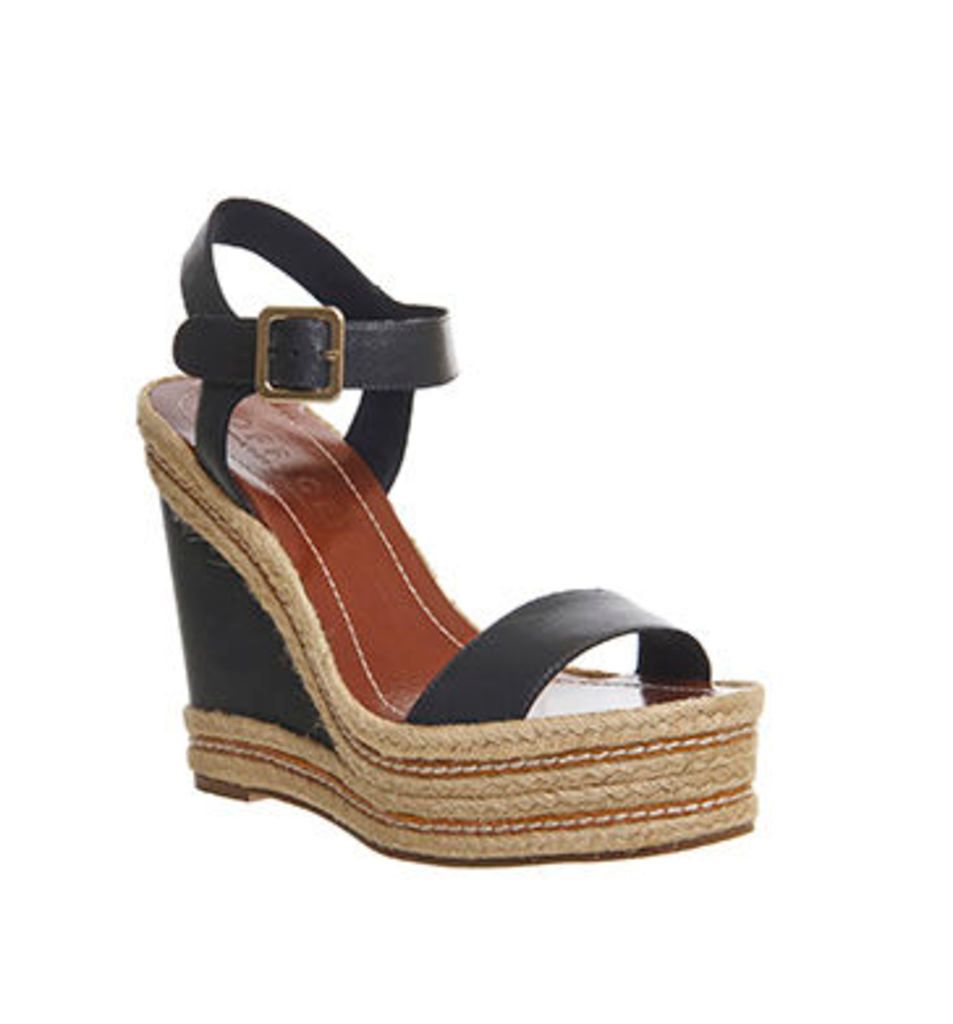 Office Alyssa Rope Feature Wedge NAVY LEATHER