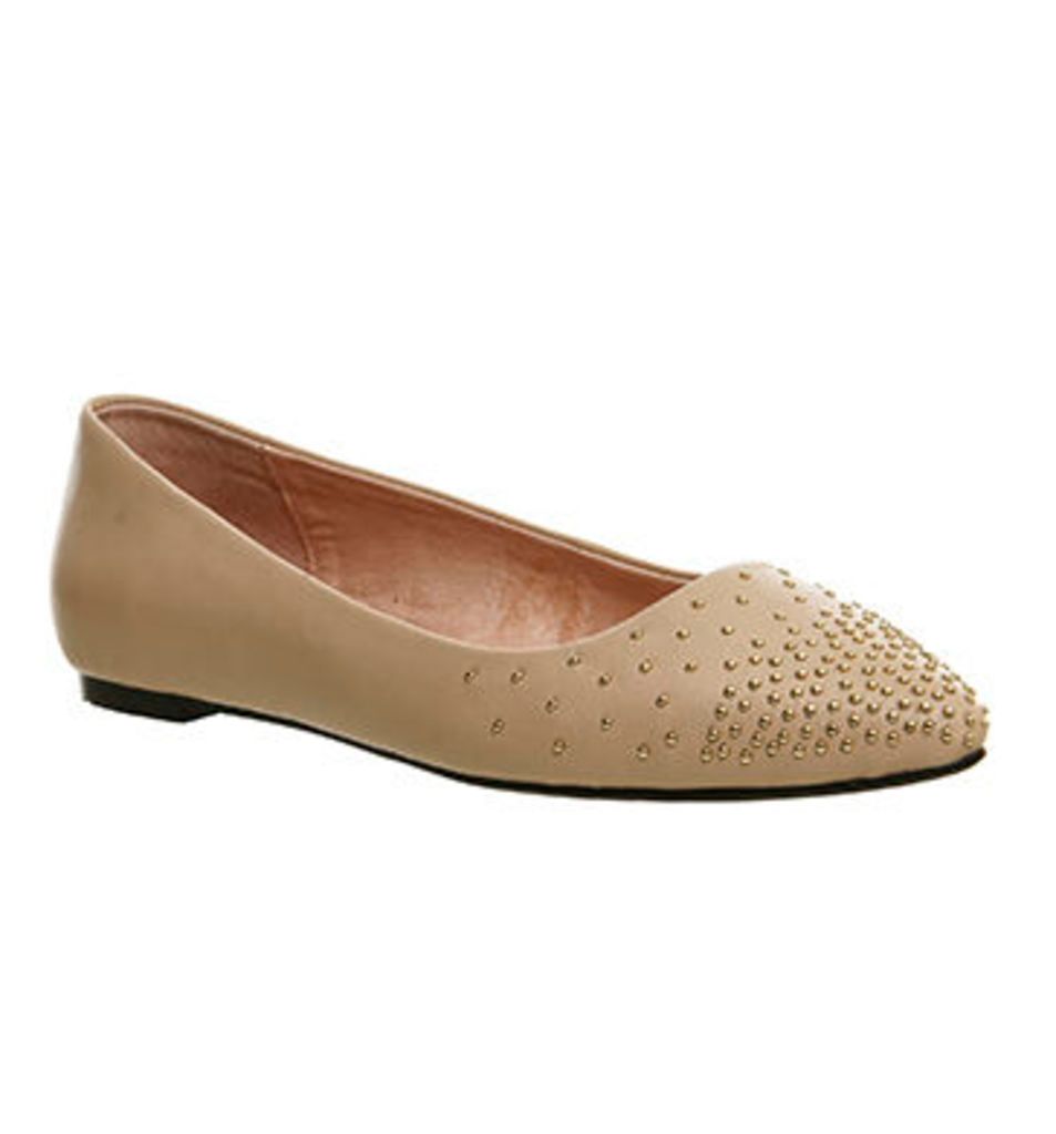 Office Dixie Studded Point Pumps NUDE LEATHER
