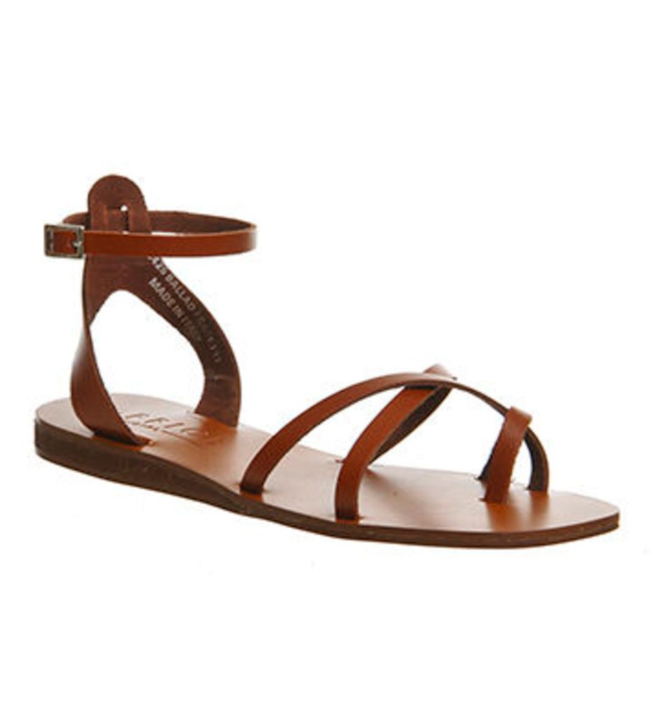 Office Ballad Square Toe Strappy Sandal TAN LEATHER