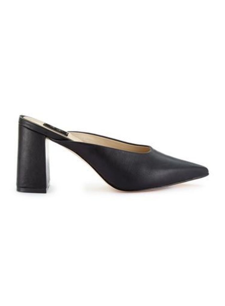 Womens LUCIE Point Backless Court Shoes, Black