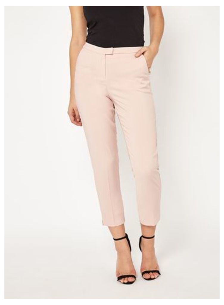 Womens Pale Pink Cigarette Trousers, Pale Pink