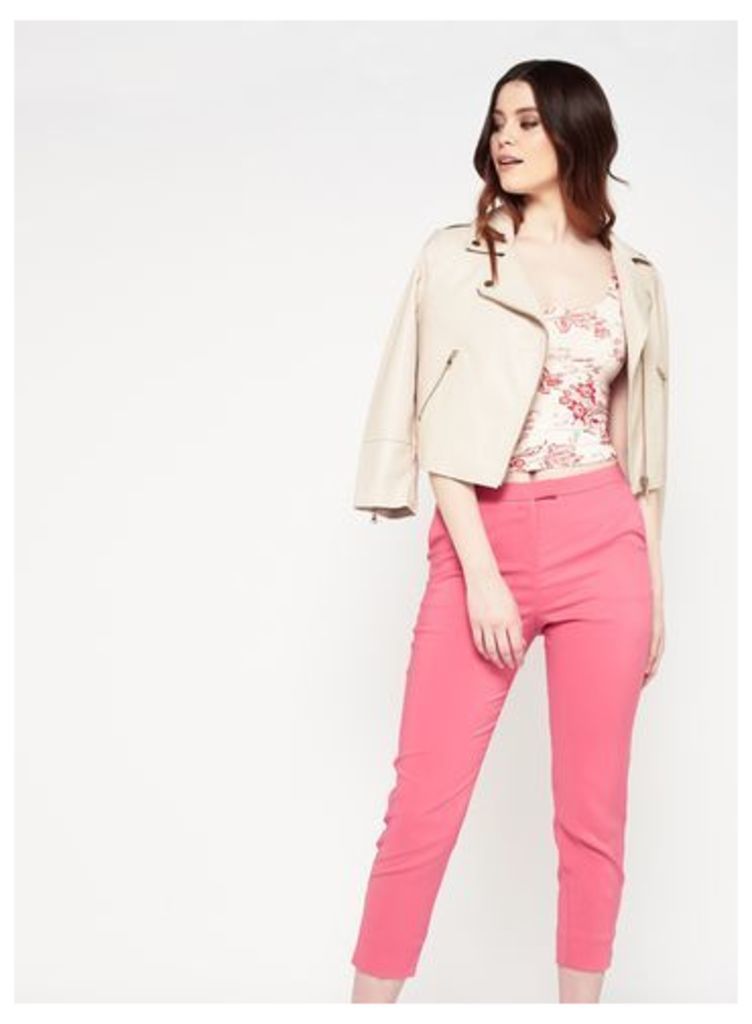 Womens Bright Pink Cigarette Trousers, Pink