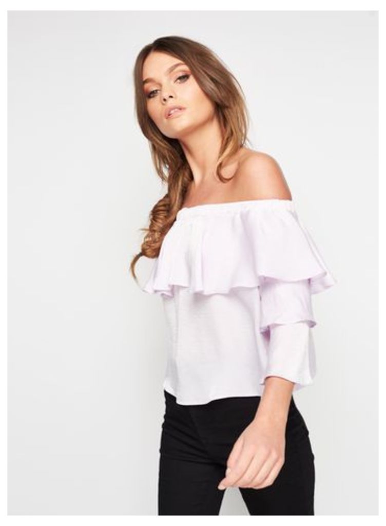 Womens PETITE Lilac Double Layer Blouse, Lilac