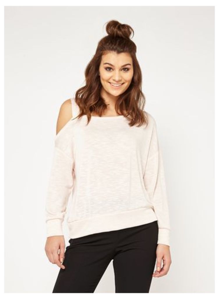Womens Pink Asymmetric Sweatshirt, Pink