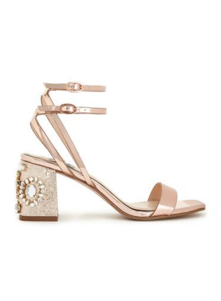 Womens CHARM Rose Gold Sandals, Rose Gold