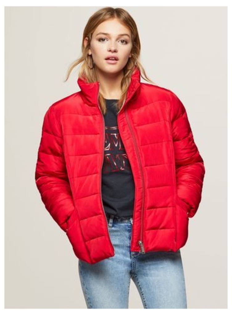 Womens Red Puffer Jacket, Red