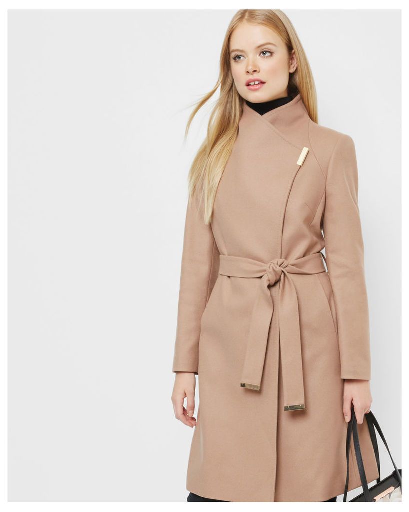 Ted Baker Magnetic clasp long coat Camel